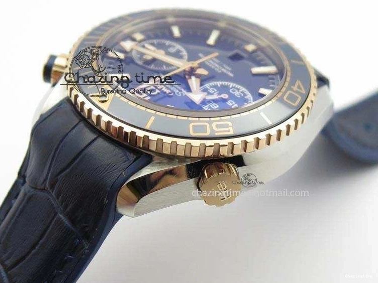 0513 GoodFit Seamaster Professional Chrono RG Blue Ceramic Blue Dial On Blue Gummy Strap A 8213